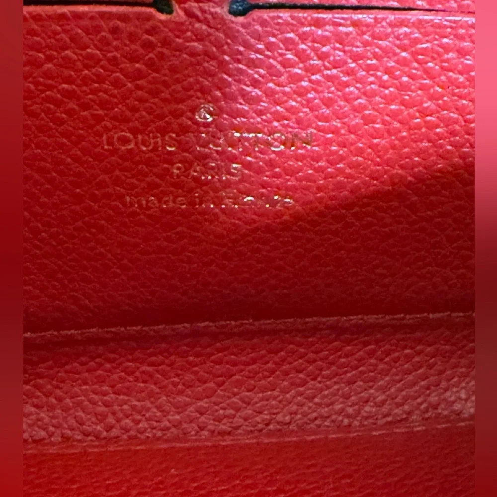 Louis Vuitton Rouge Red Empreinte Clemence Leather Continental Card Coin Wallet